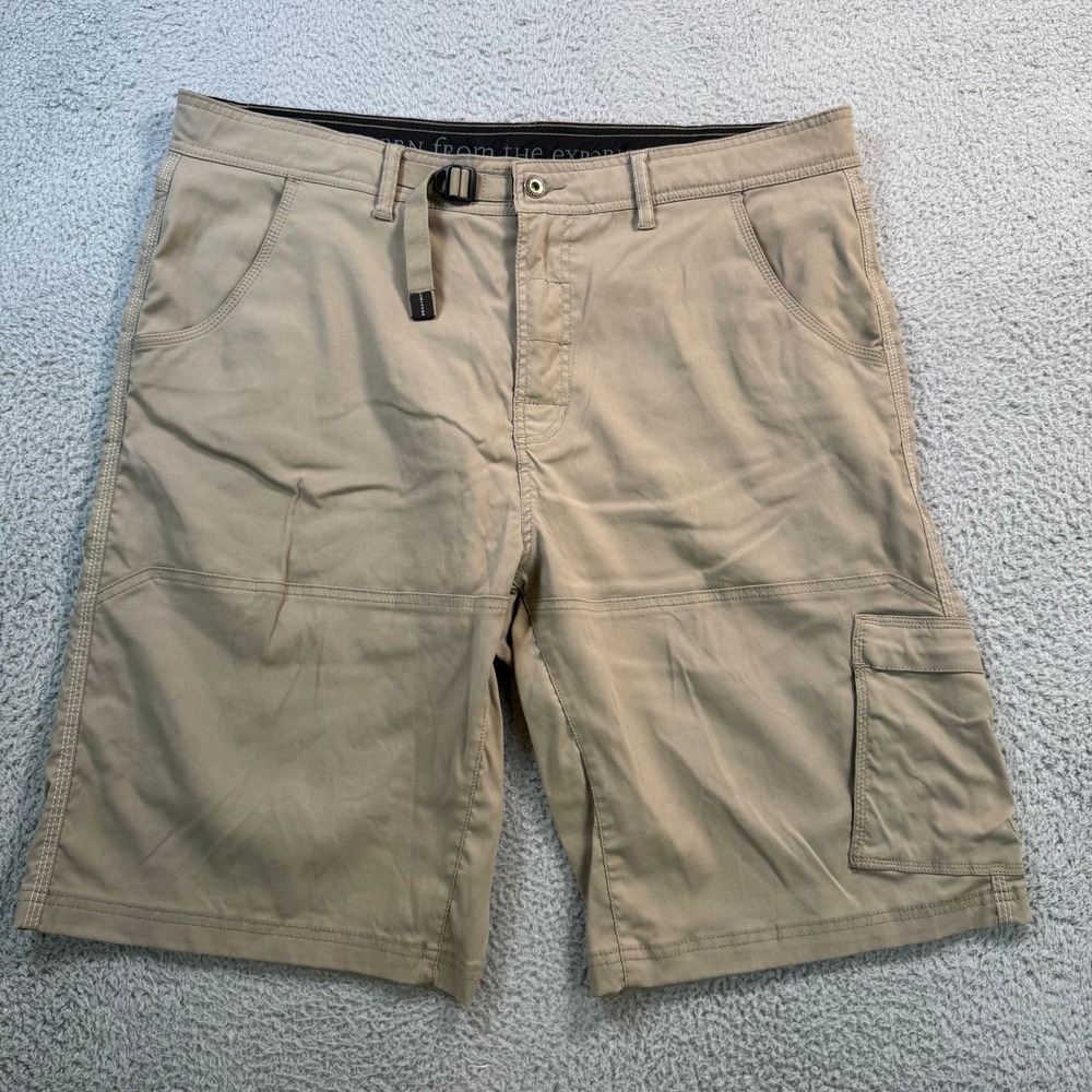 Prana Zion Cargo Shorts Mens 40W x 12L Khaki Tan Stretch Hiking Outdoor 10898